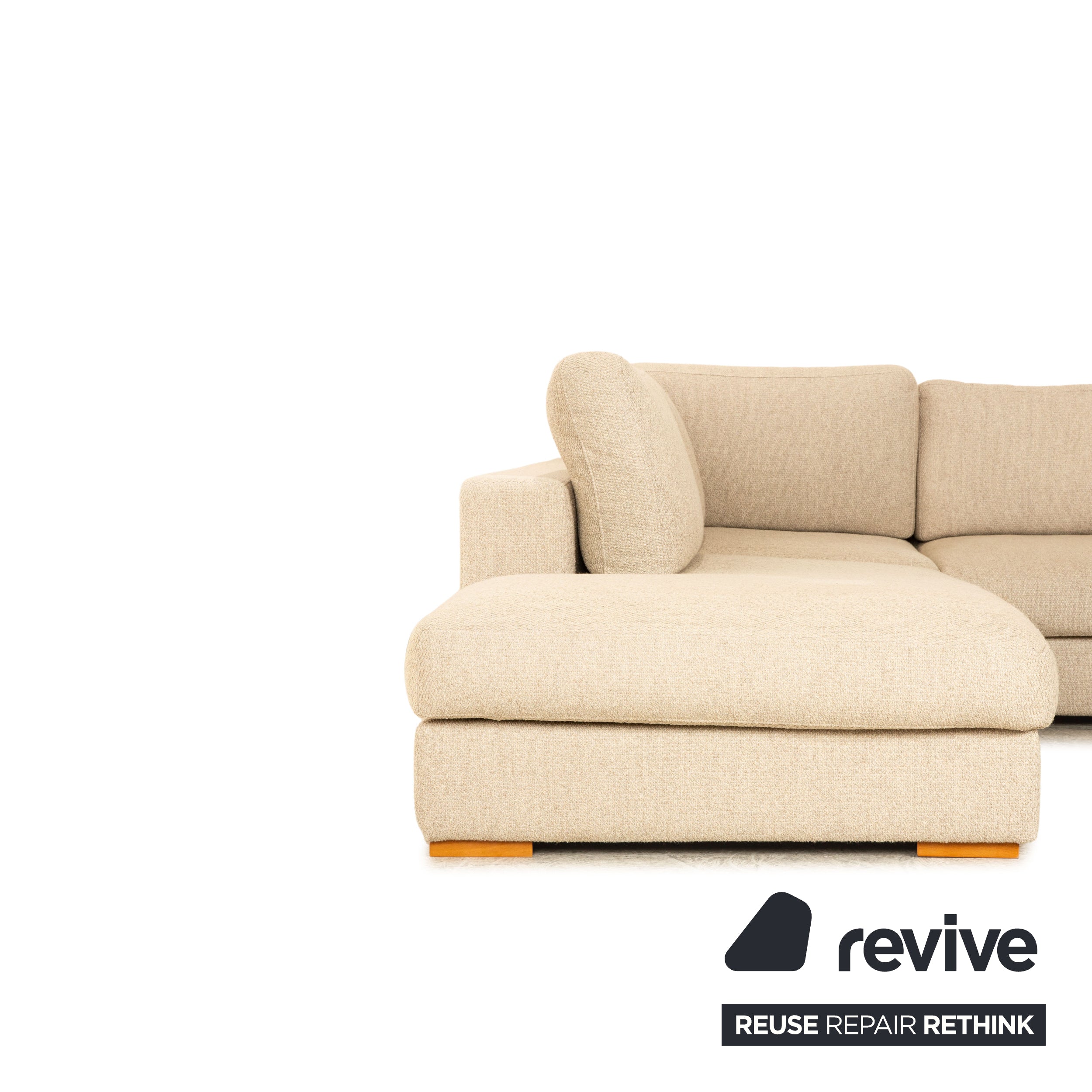 BoConcept Cenova Fabric Corner Sofa Beige Recamiere Left Sofa Couch