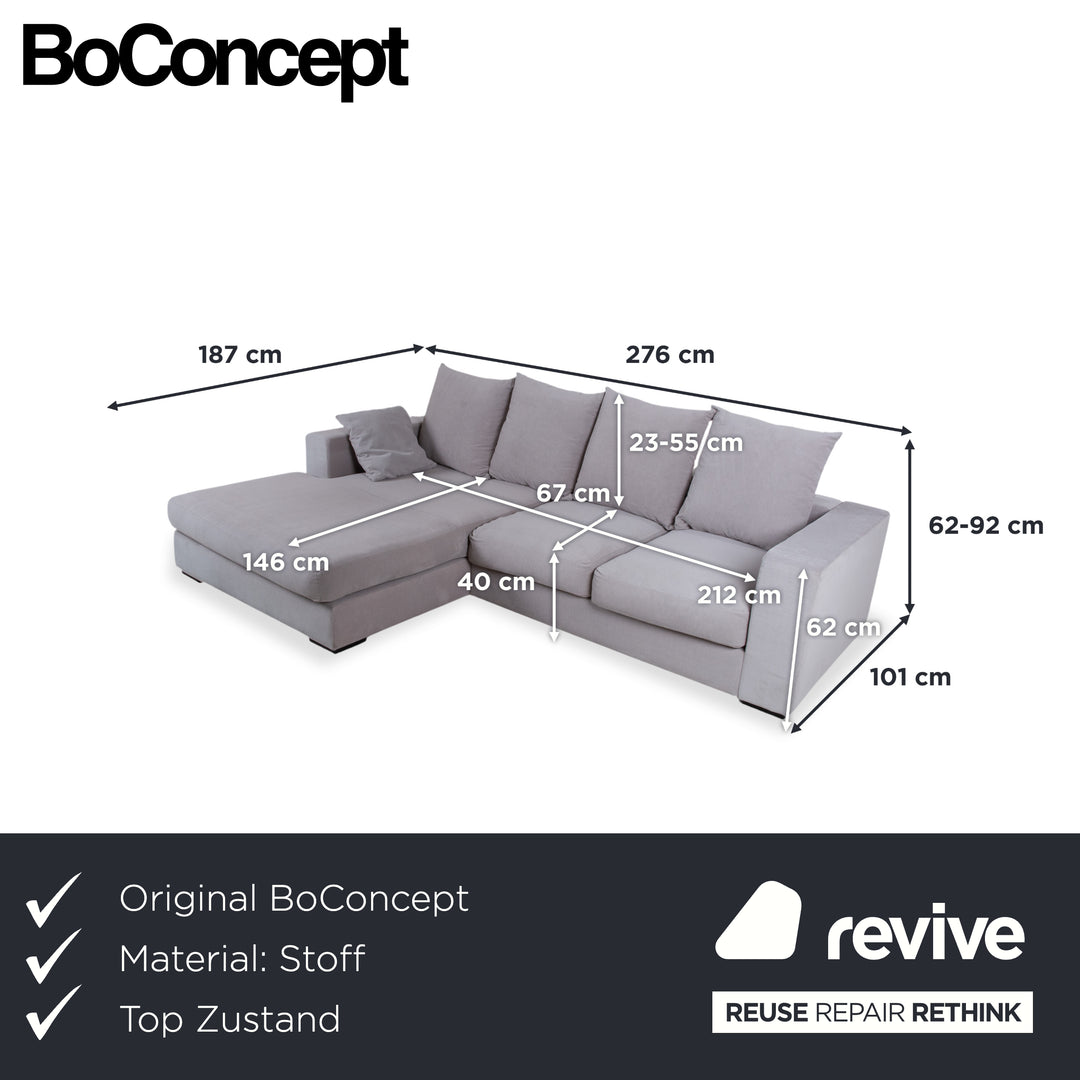 BoConcept Cenova Fabric Corner Sofa Grey Sofa Couch