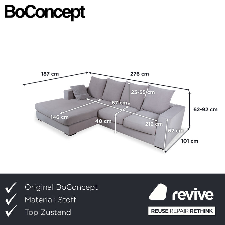 Canapé d'angle en tissu Cenova gris de BoConcept