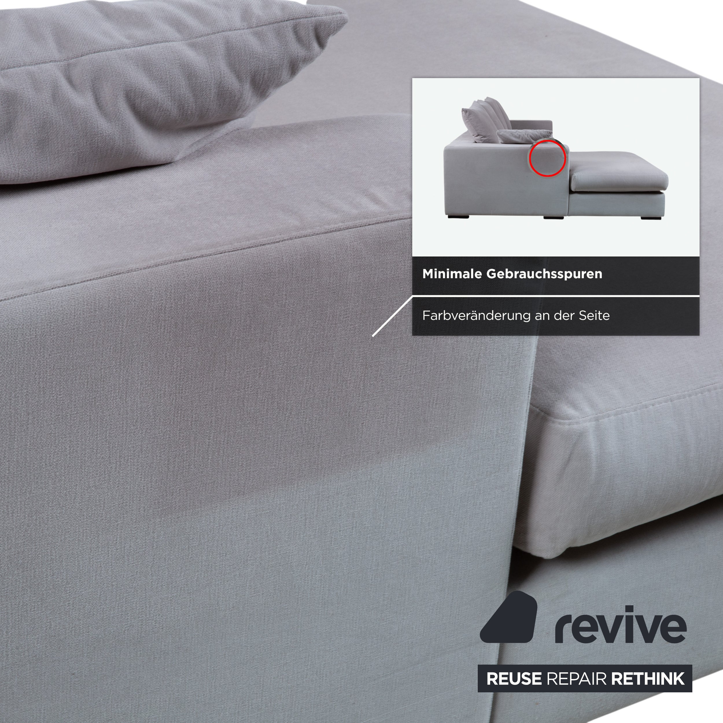 Canapé d'angle en tissu Cenova gris de BoConcept