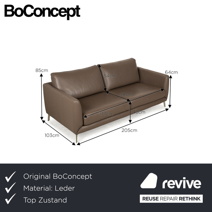 BoConcept Fargo Leather Two Seater Brown Sofa Couch