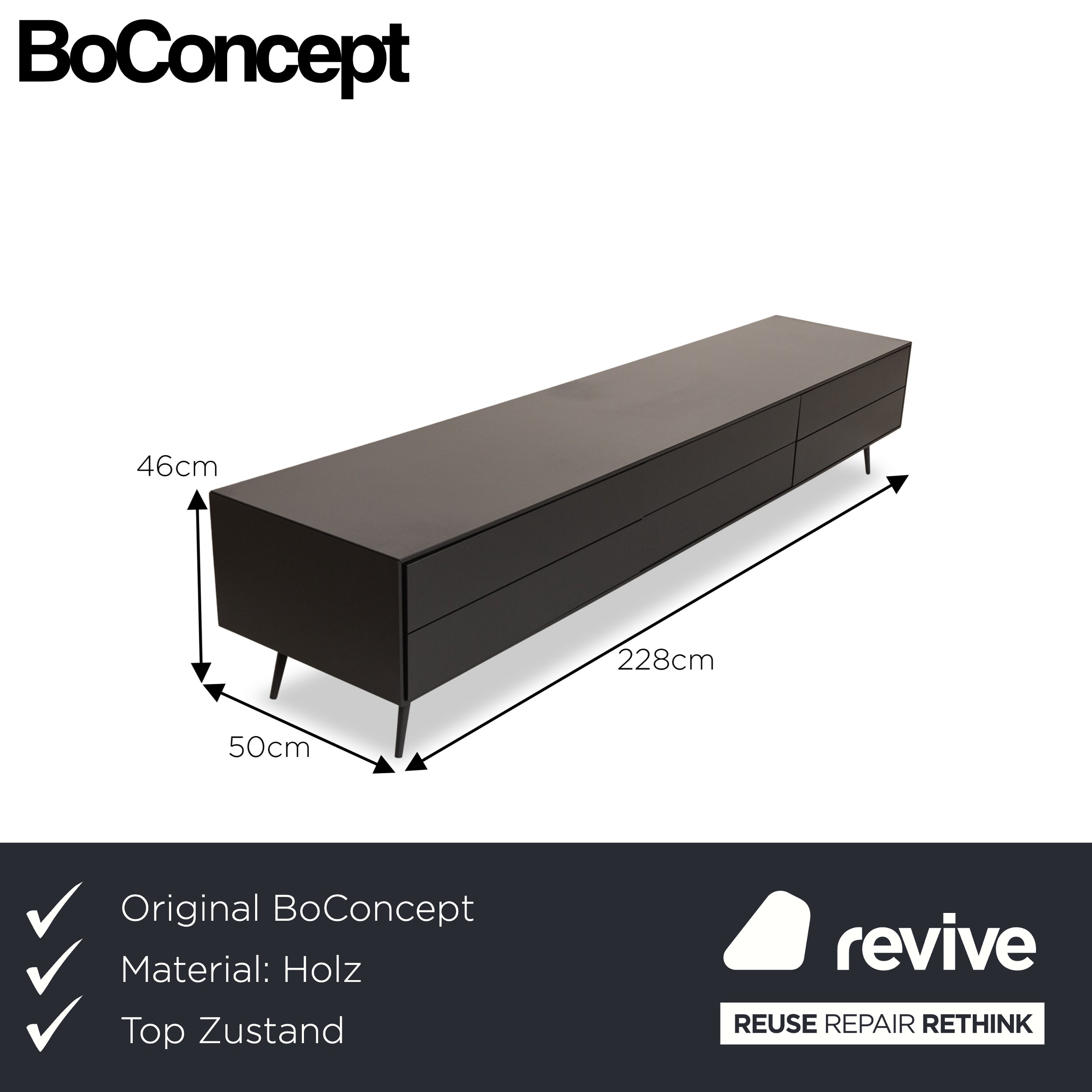 BoConcept Sideboard Fermo Grau Holz - 2. Hand - Revive.de