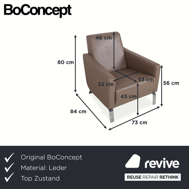 BoConcept Fly leather armchair brown taupe
