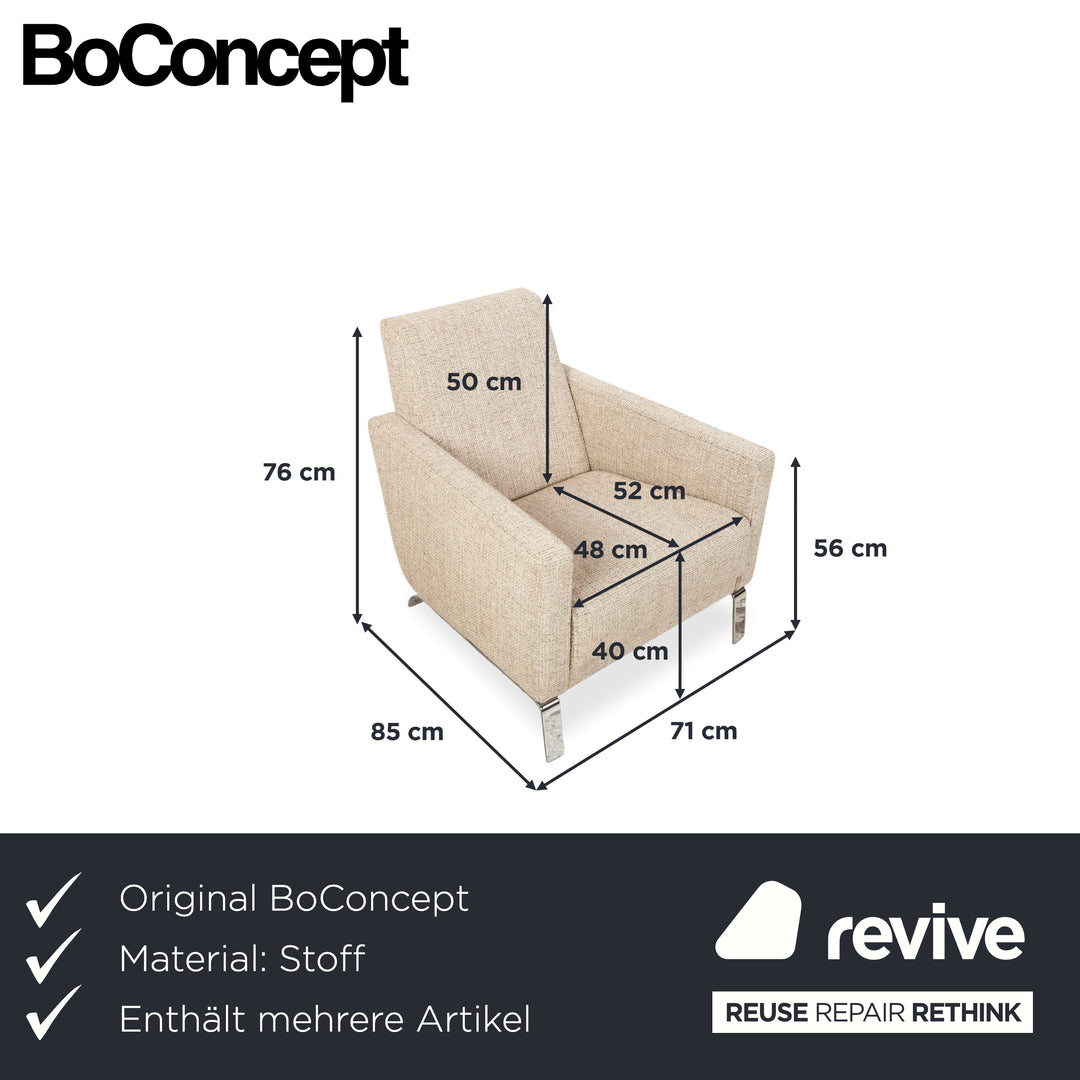 BoConcept Fly Stoff 2x Sessel Creme Beige Grau