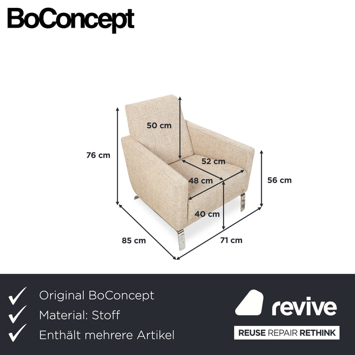 BoConcept Fly Stoff 2x Sessel Creme Beige Grau