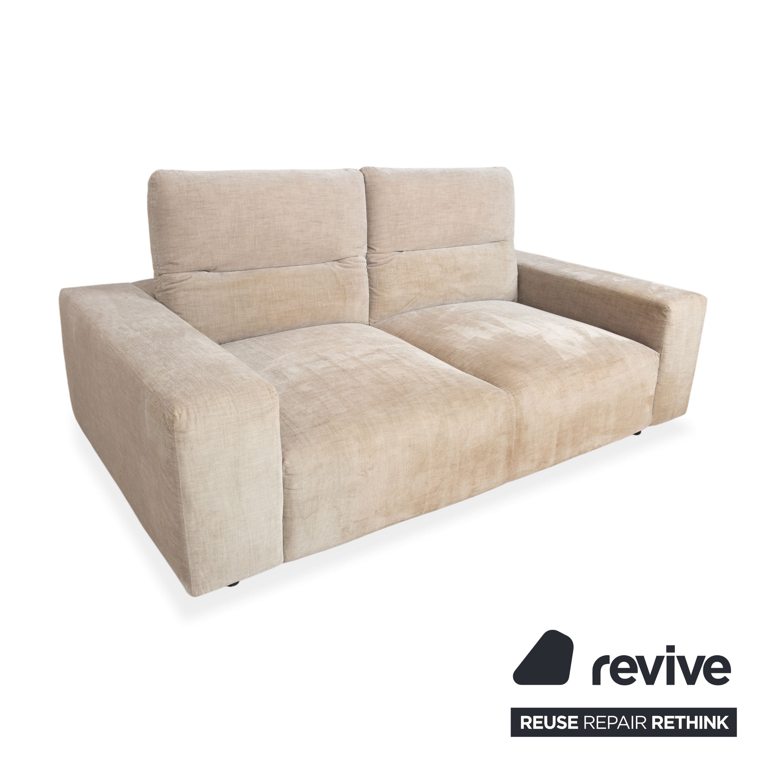 BoConcept Hampton Fabric Two-Seater Beige Sofa Couch Manual Function