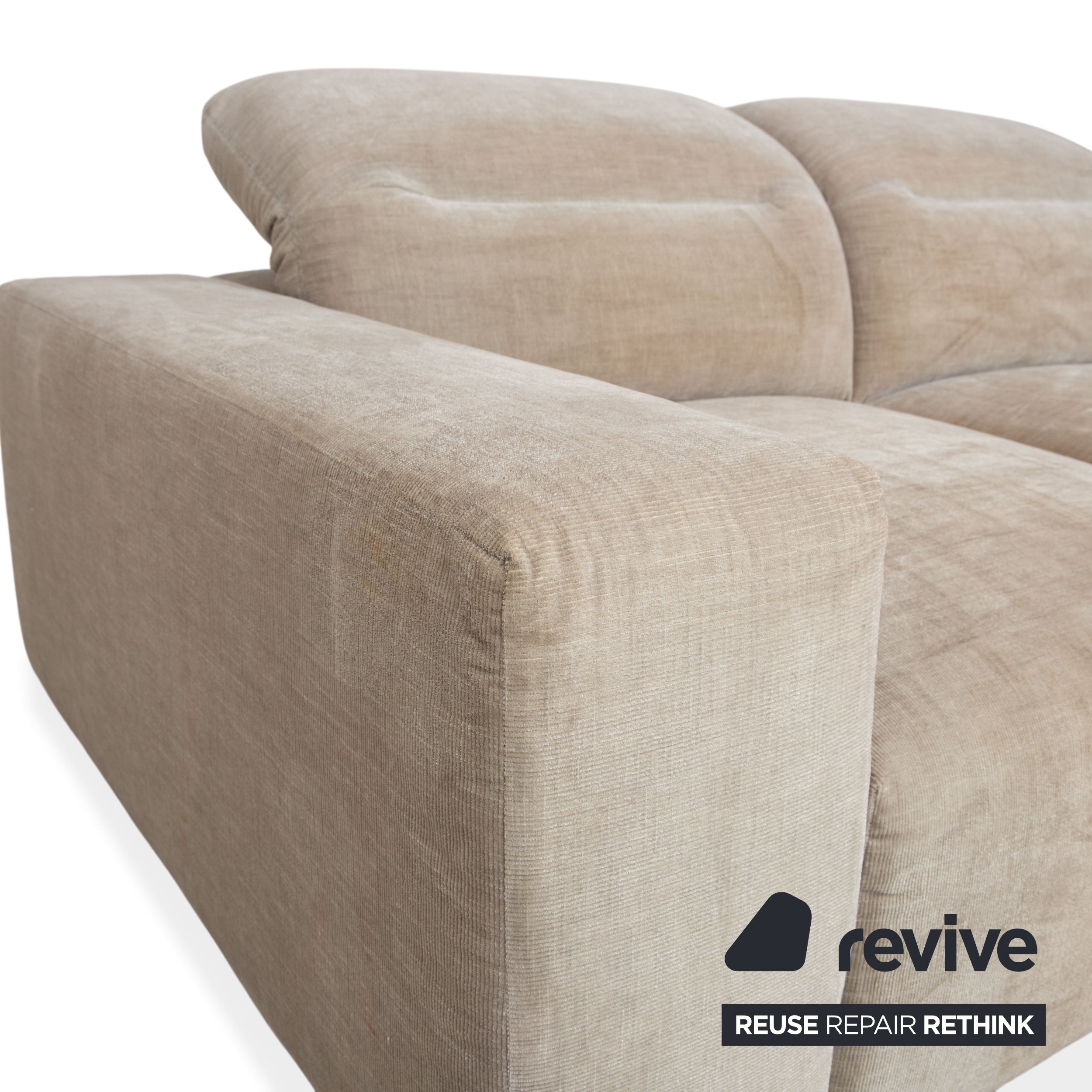 BoConcept Hampton Fabric Two-Seater Beige Sofa Couch Manual Function