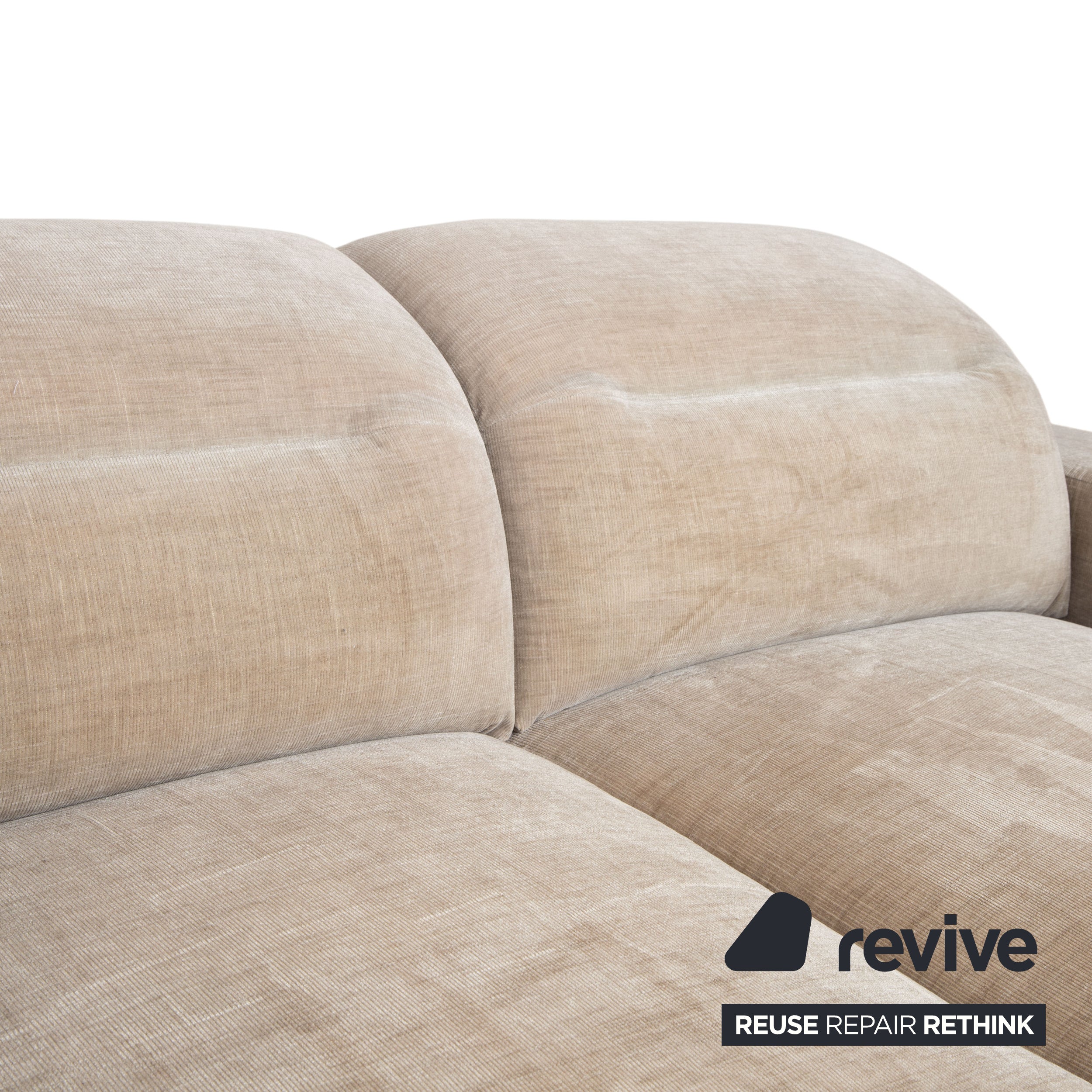 BoConcept Hampton Fabric Two-Seater Beige Sofa Couch Manual Function