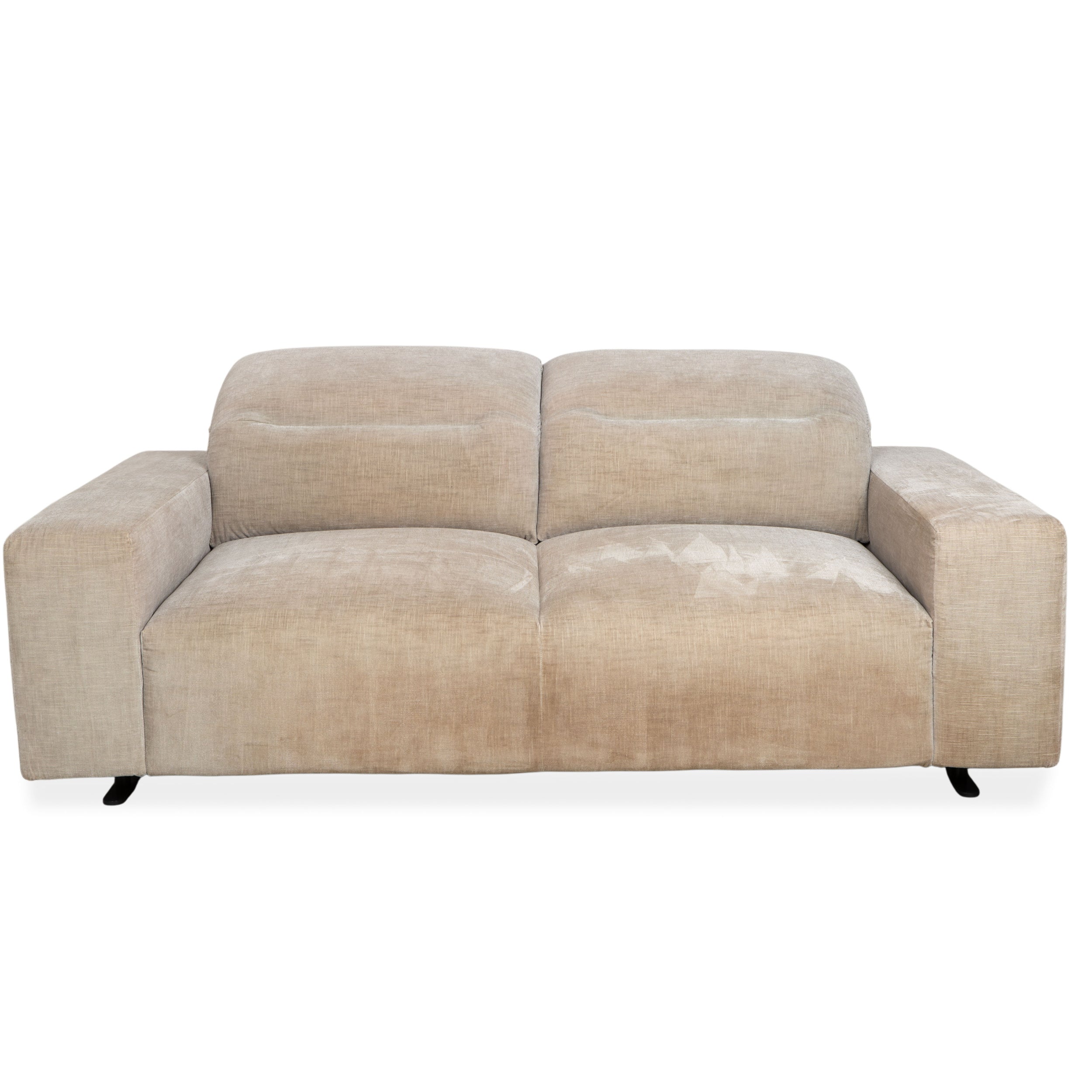 BoConcept Hampton Fabric Two-Seater Beige Sofa Couch Manual Function