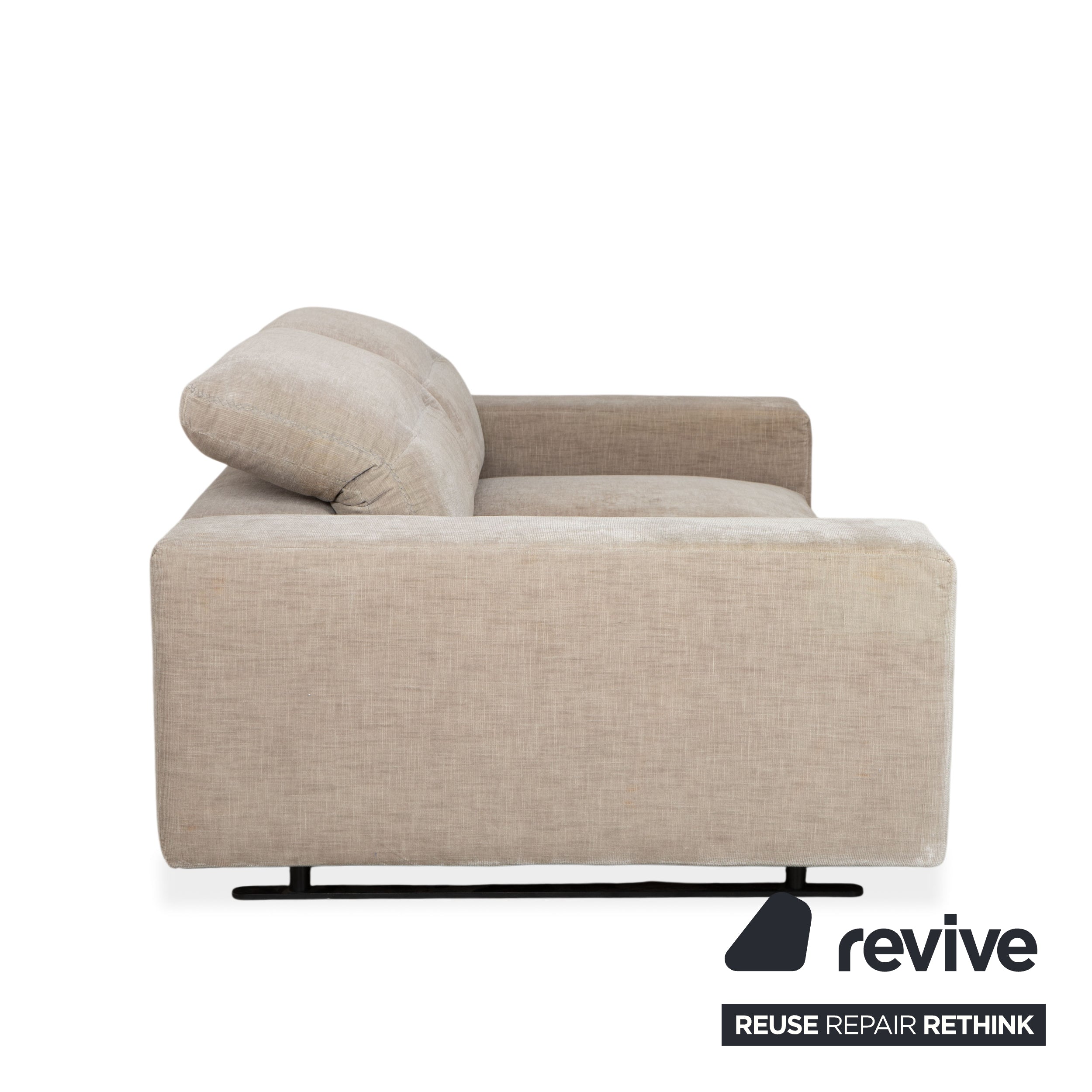 BoConcept Hampton Fabric Two-Seater Beige Sofa Couch Manual Function
