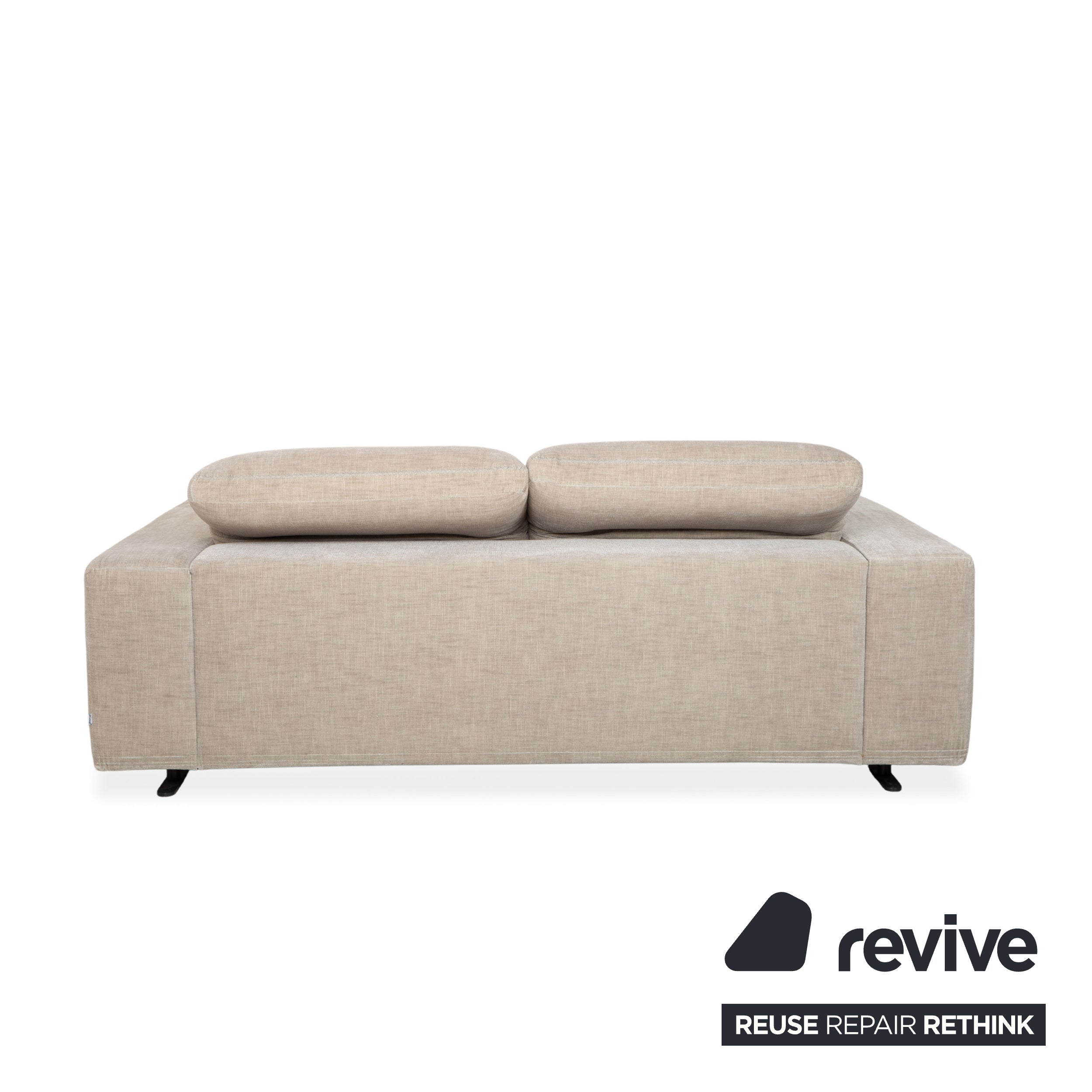 BoConcept Hampton Fabric Two-Seater Beige Sofa Couch Manual Function