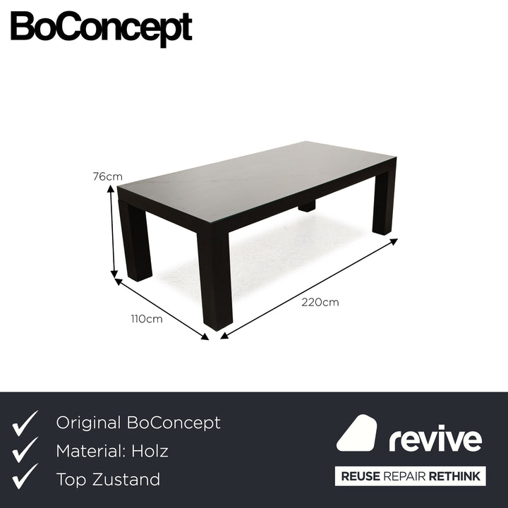 BoConcept table à manger en bois noir 220 x 110 x 76 cm