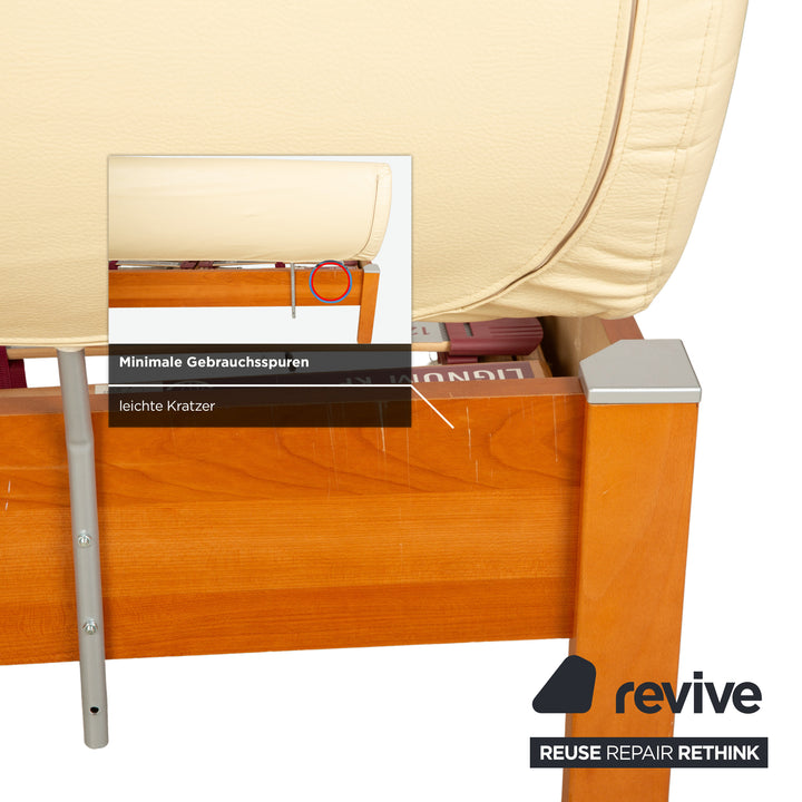 Lit en cuir et bois BoConcept marron beige