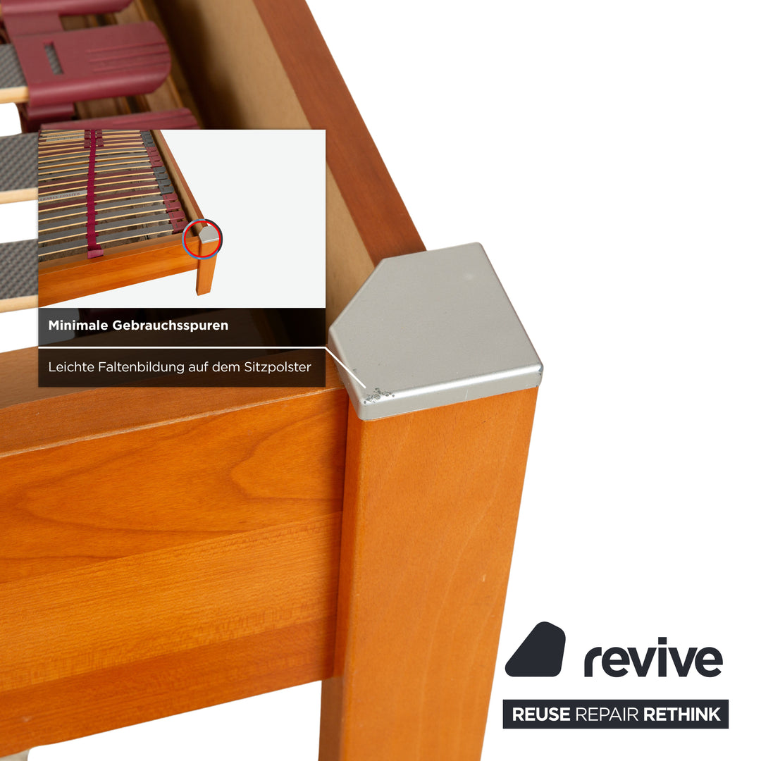 Lit en cuir et bois BoConcept marron beige