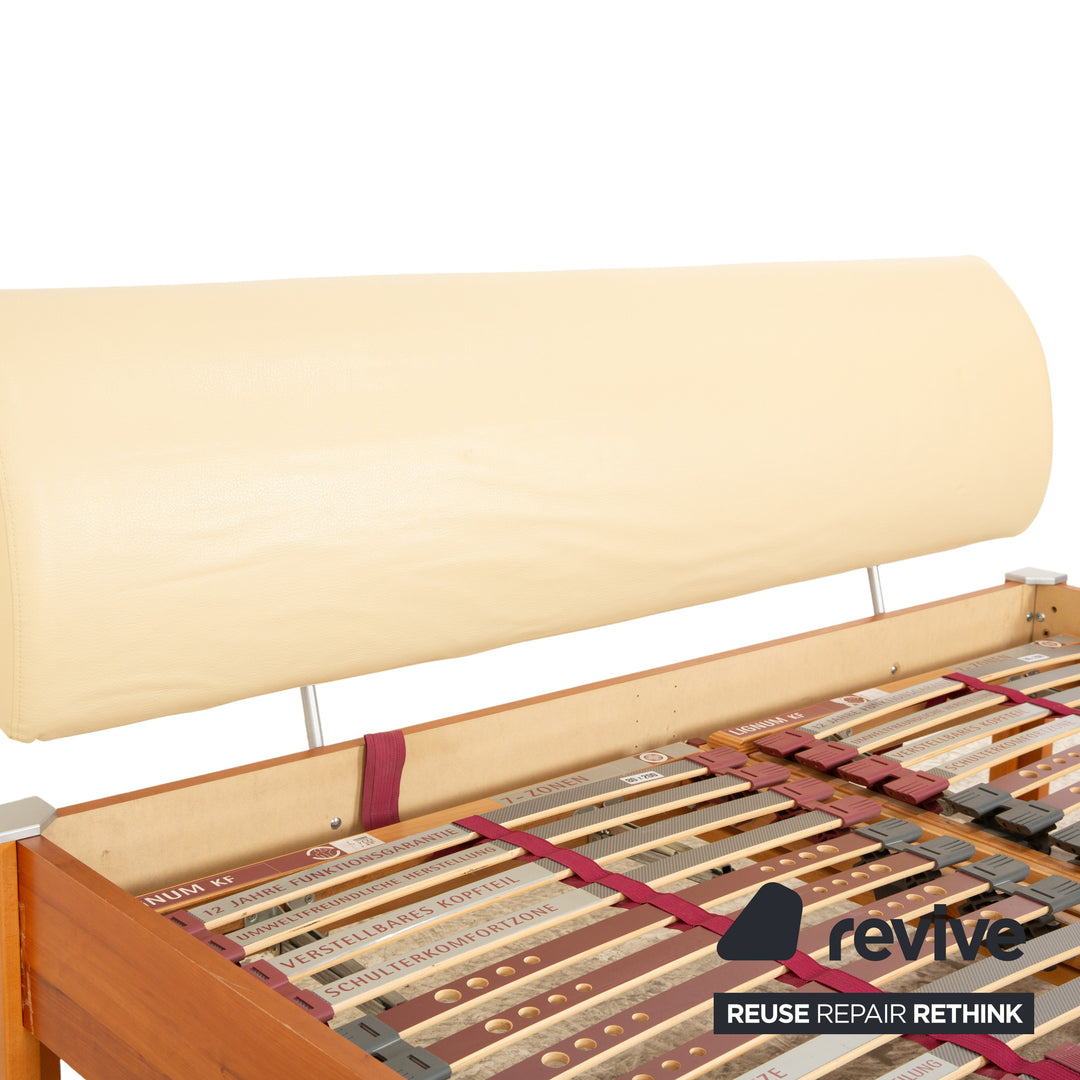 BoConcept Wood Leather Bed Brown Beige