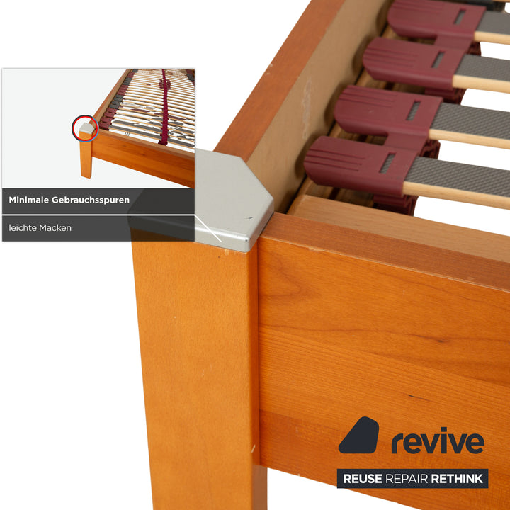 BoConcept Wood Leather Bed Brown Beige