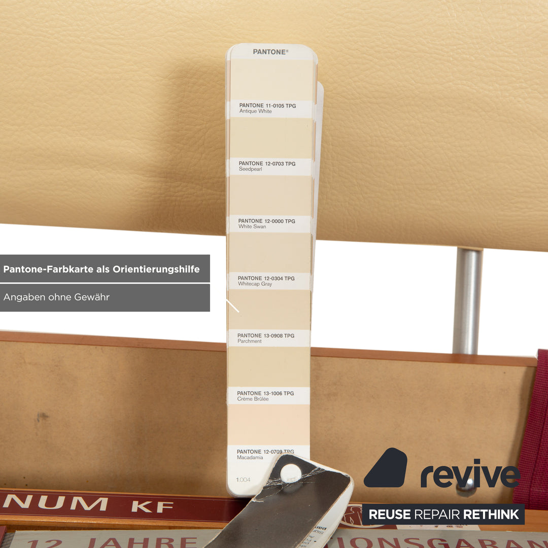 BoConcept Wood Leather Bed Brown Beige