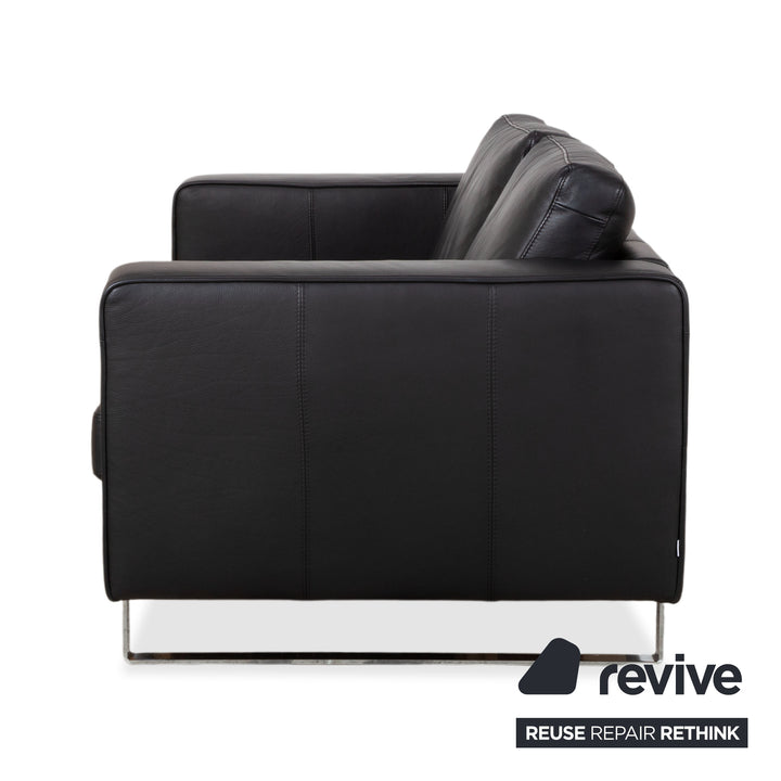 BoConcept Indivi Garnitur Leder Zweisitzer Hocker Schwarz Sofa Couch