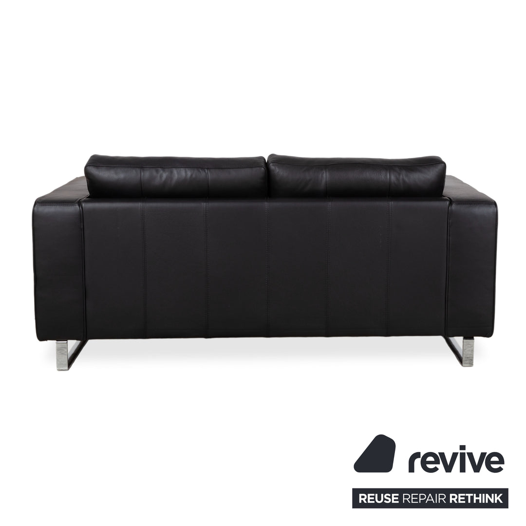 BoConcept Indivi Garnitur Leder Zweisitzer Hocker Schwarz Sofa Couch
