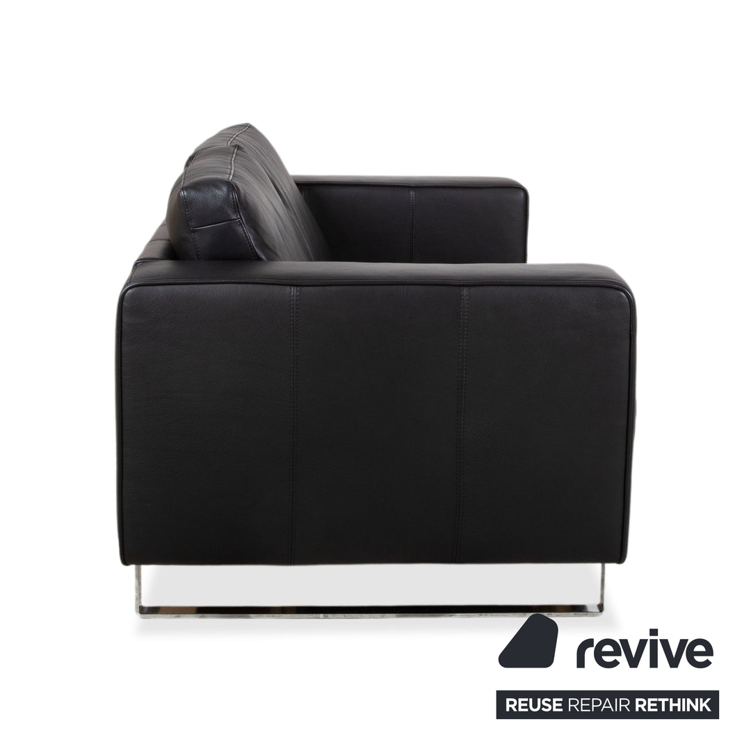 BoConcept Indivi Garnitur Leder Zweisitzer Hocker Schwarz Sofa Couch