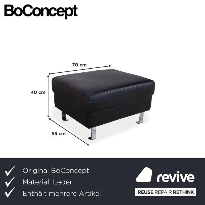 BoConcept Indivi Garnitur Leder Zweisitzer Hocker Schwarz Sofa Couch