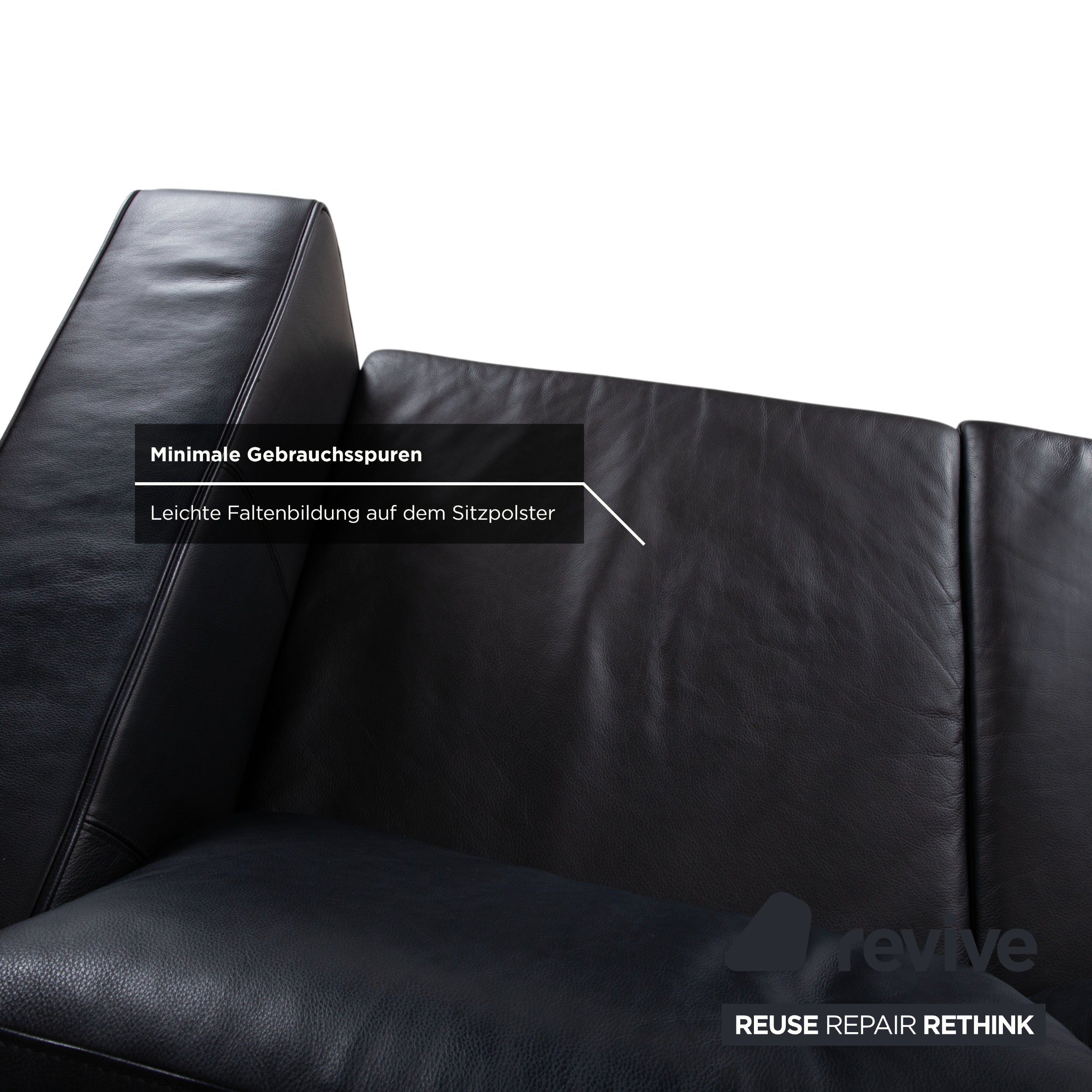 BoConcept Indivi Garnitur Leder Zweisitzer Hocker Schwarz Sofa Couch