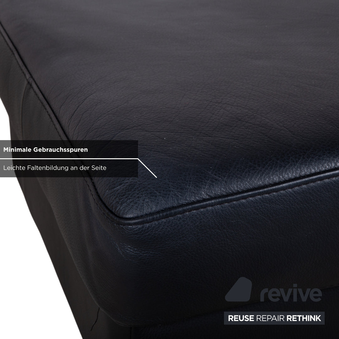 BoConcept Indivi Garnitur Leder Zweisitzer Hocker Schwarz Sofa Couch