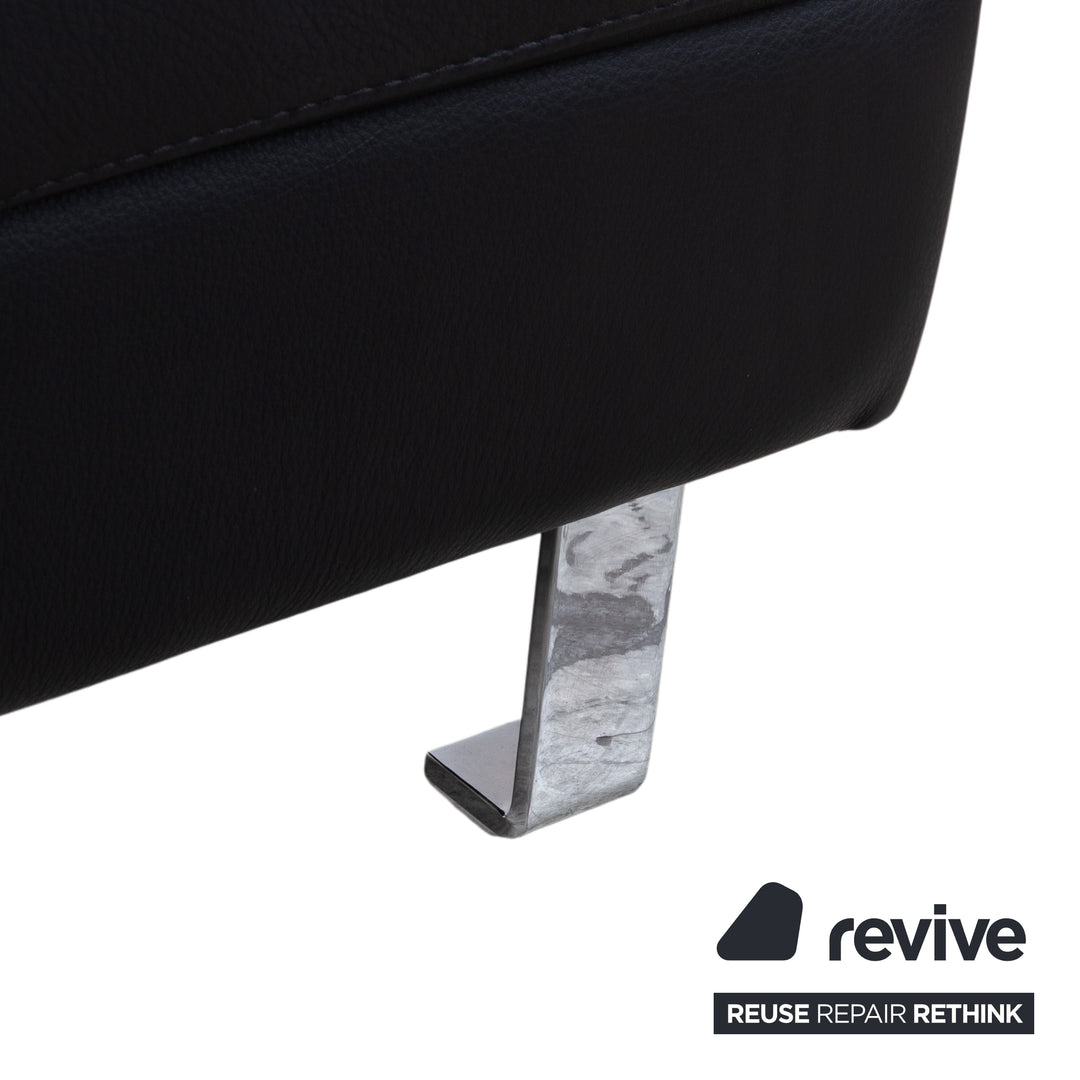 BoConcept Indivi Garnitur Leder Zweisitzer Hocker Schwarz Sofa Couch