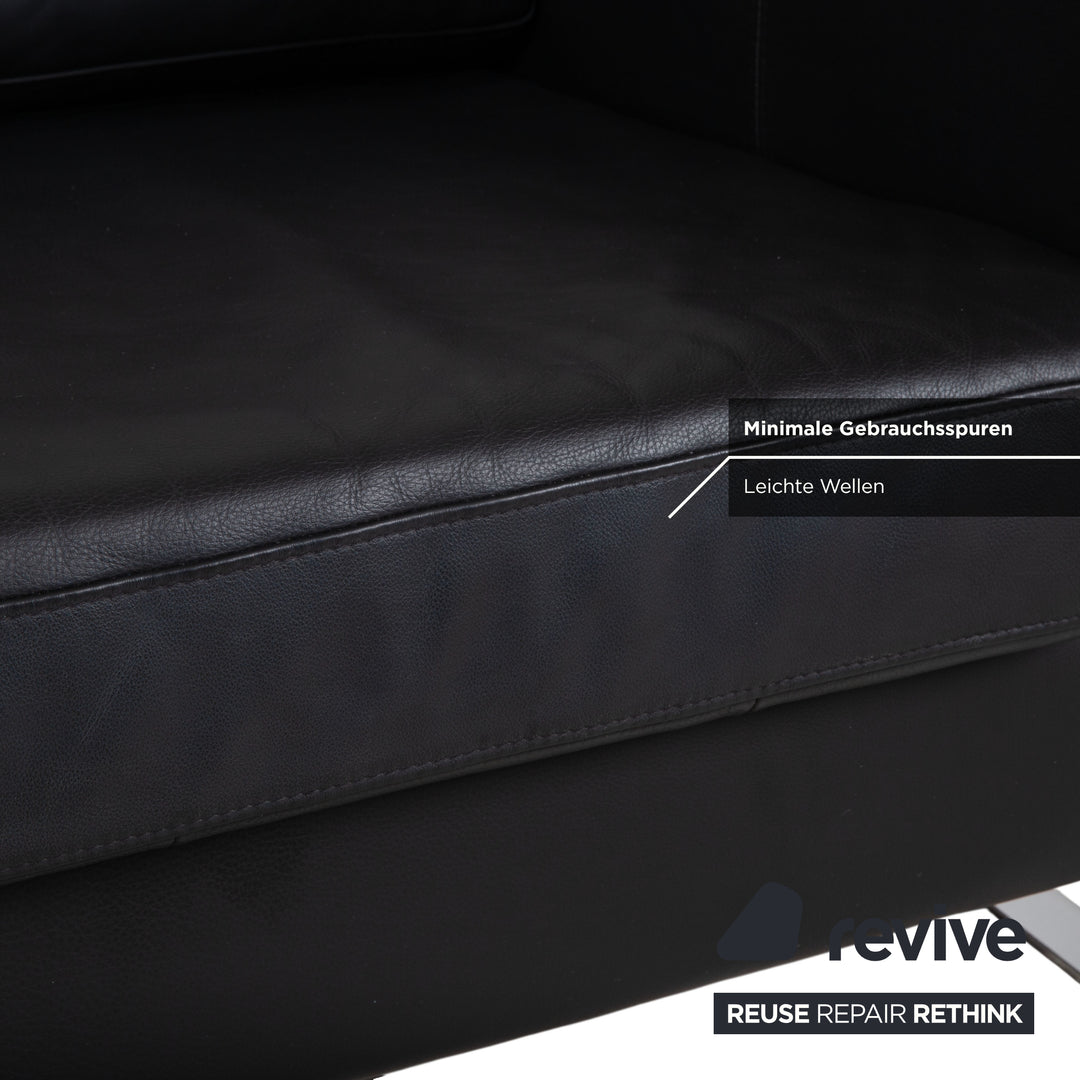 BoConcept Indivi Garnitur Leder Zweisitzer Hocker Schwarz Sofa Couch