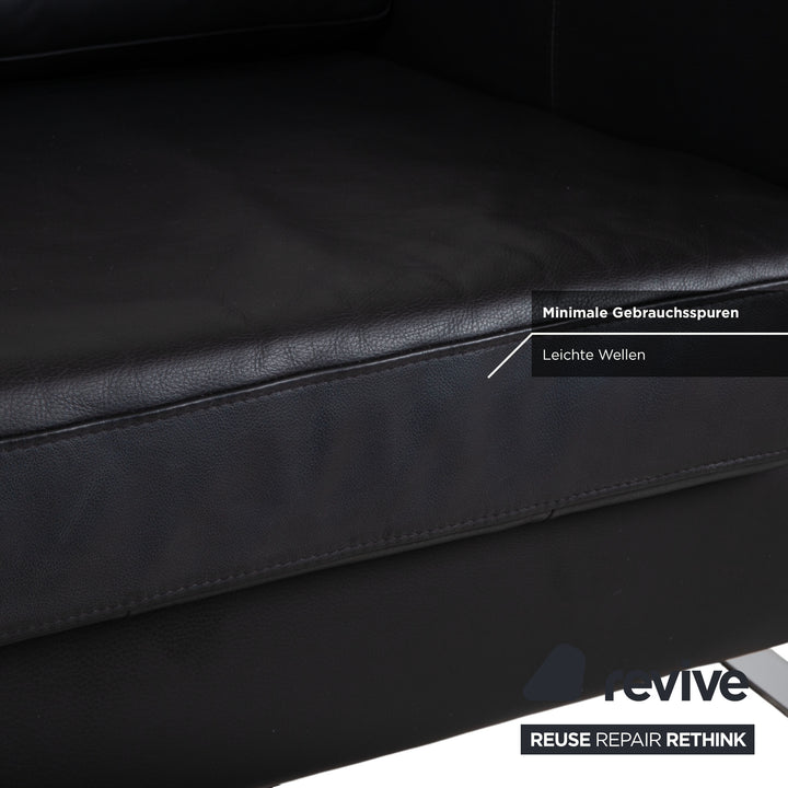 BoConcept Indivi Garnitur Leder Zweisitzer Hocker Schwarz Sofa Couch