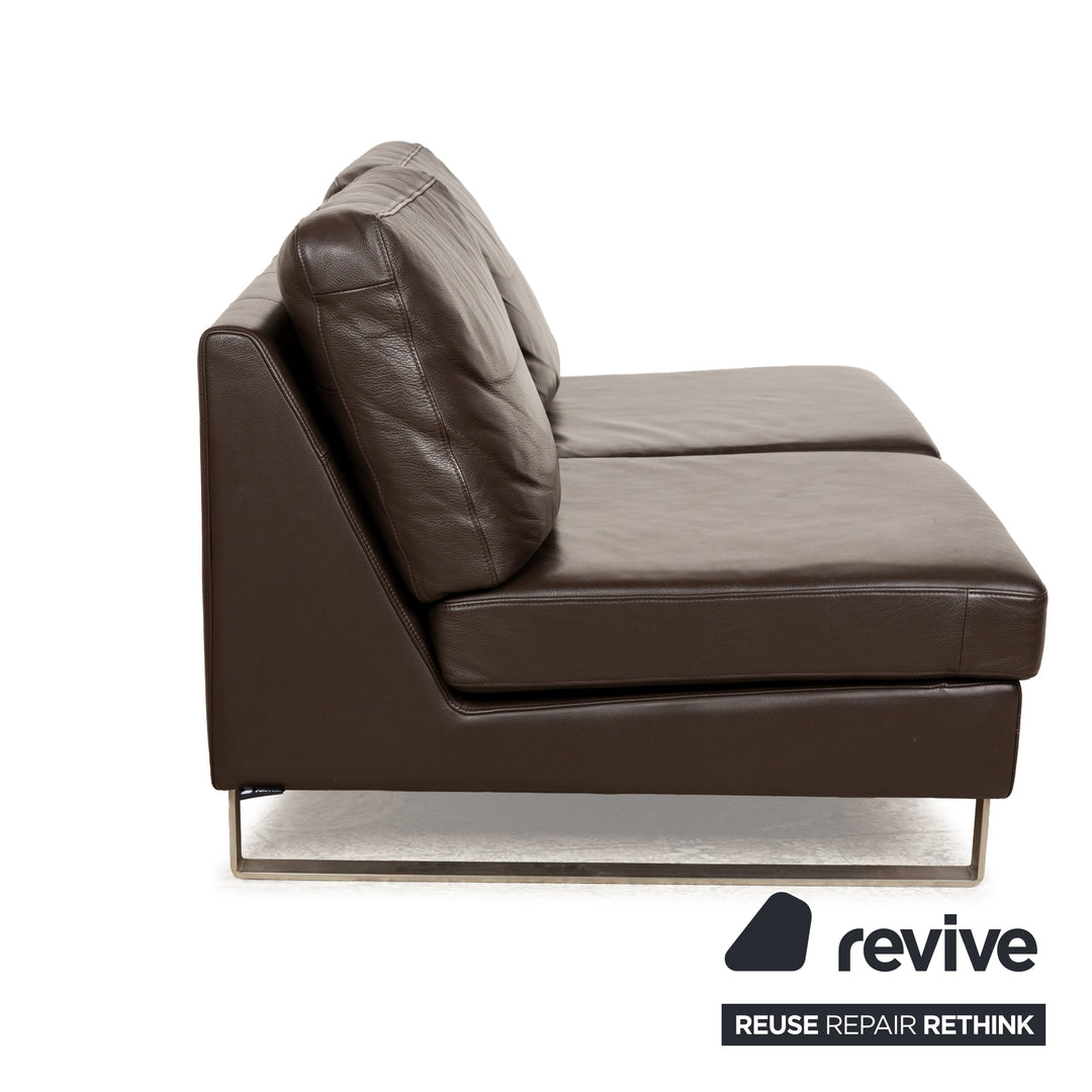 Canapé deux places en cuir marron BoConcept Indivi