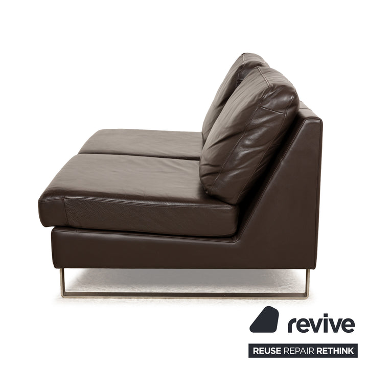 Canapé deux places en cuir marron BoConcept Indivi