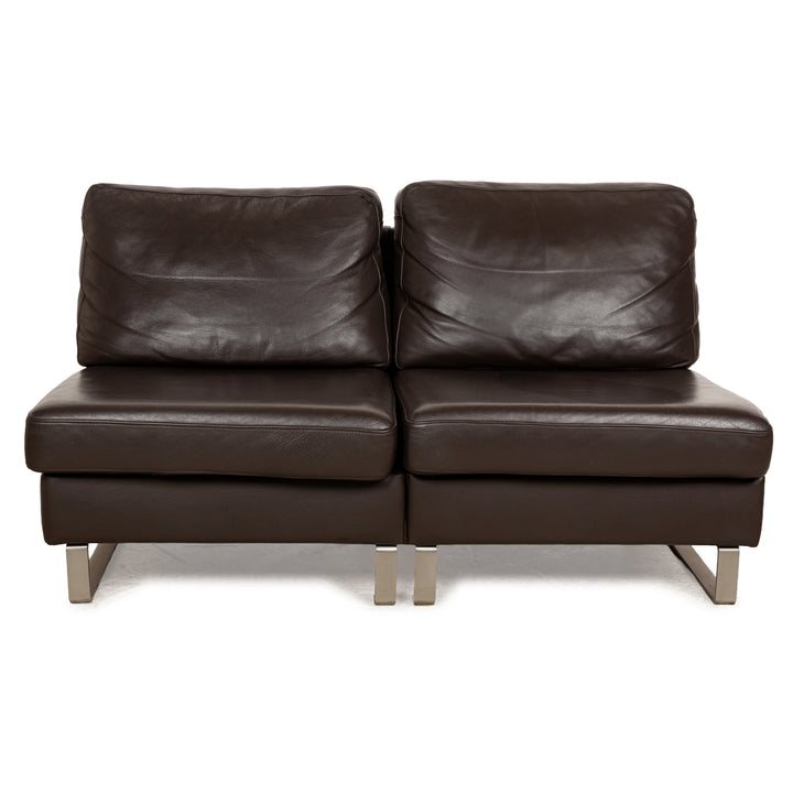 Canapé deux places en cuir marron BoConcept Indivi