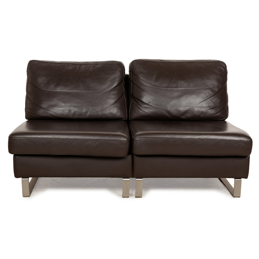 Canapé deux places en cuir marron BoConcept Indivi
