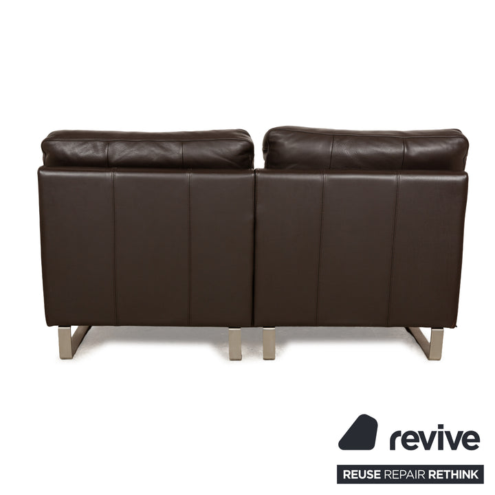 Canapé deux places en cuir marron BoConcept Indivi