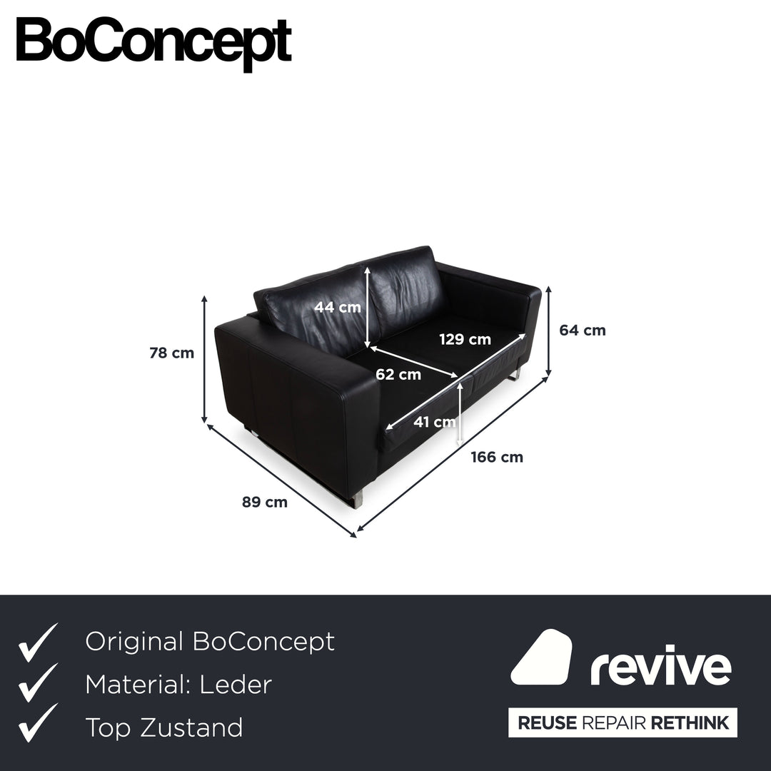 BoConcept Indivi Leder Zweisitzer Schwarz Sofa Couch
