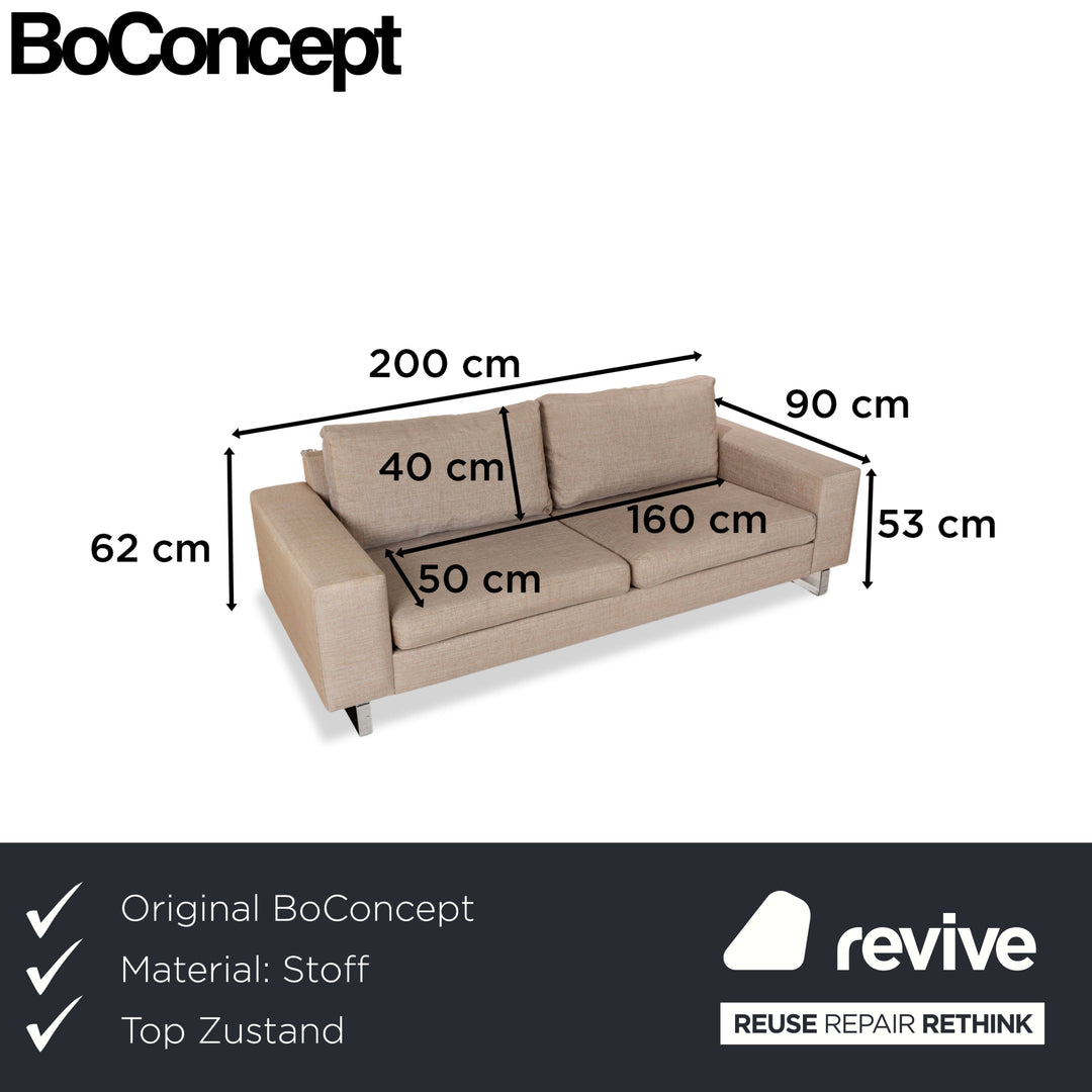 BoConcept Indivi Stoff Dreisitzer Sofa Couch Grau Beige