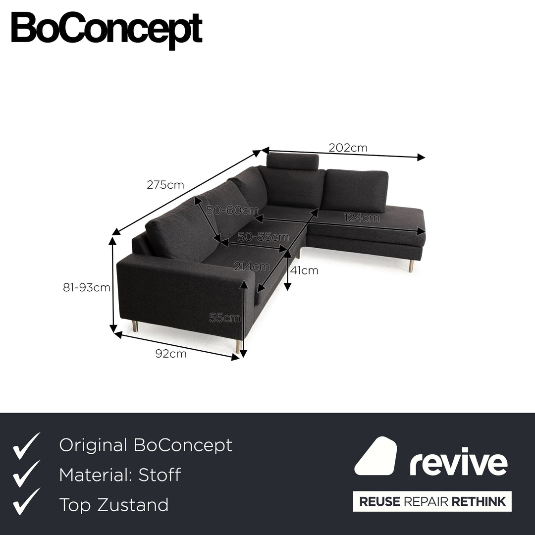 BoConcept Indivi Fabric Corner Sofa Gray Sofa Couch