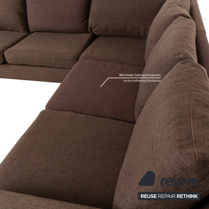 BoConcept Indivi Stoff Sofa Garnitur Braun Ecksofa Hocker Couch