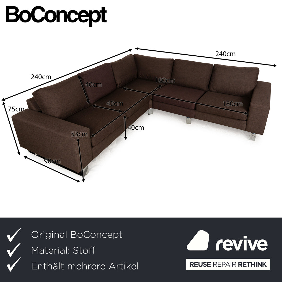 Ensemble de canapés en tissu BoConcept Indivi Canapé d'angle marron avec tabouret