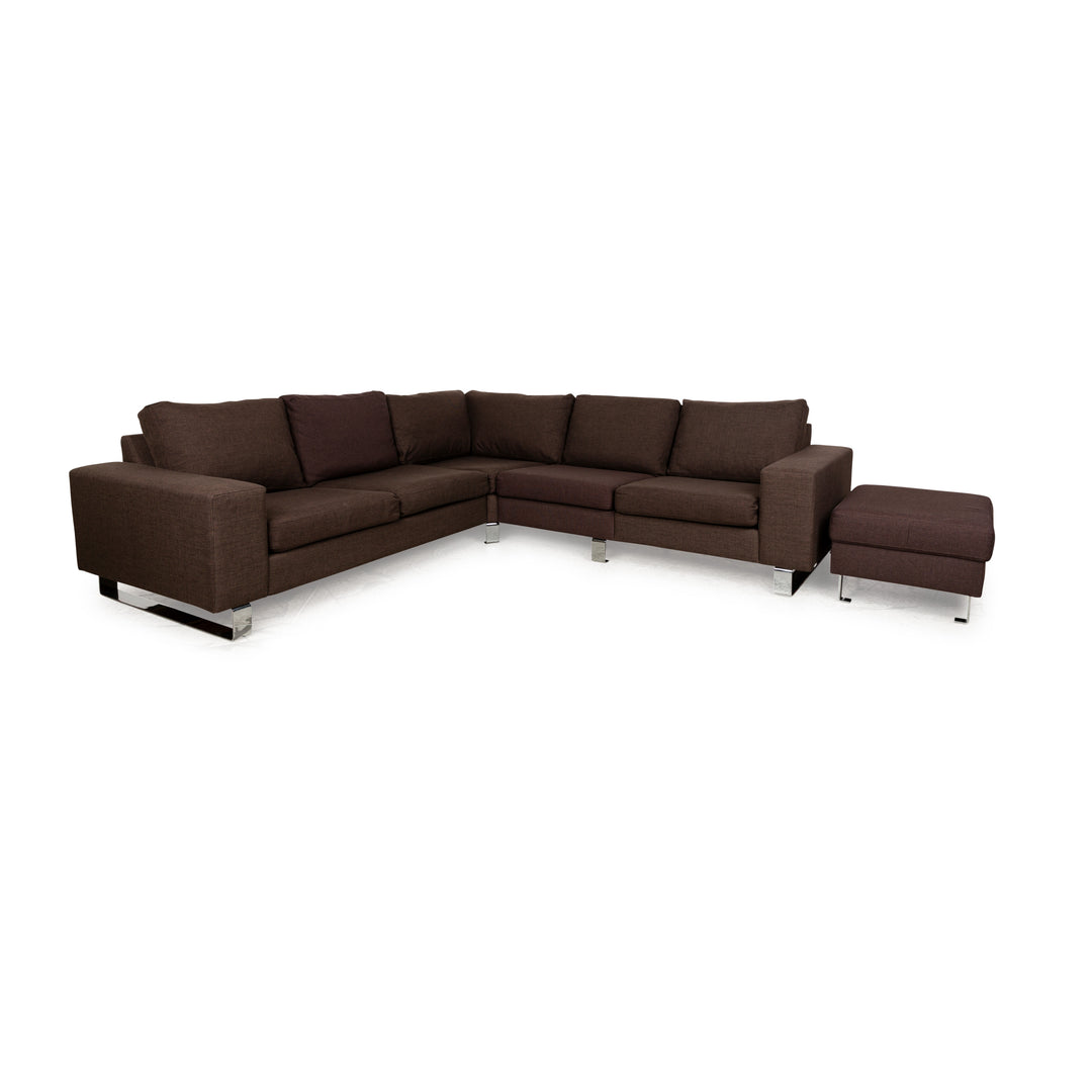 BoConcept Indivi Stoff Sofa Garnitur Braun Ecksofa Hocker Couch