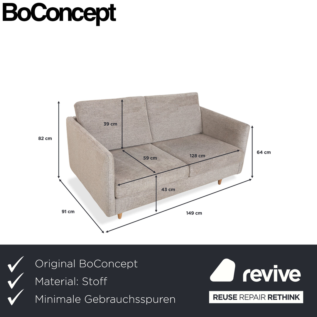BoConcept Indivi Stoff Zweisitzer Grau Sofa Couch