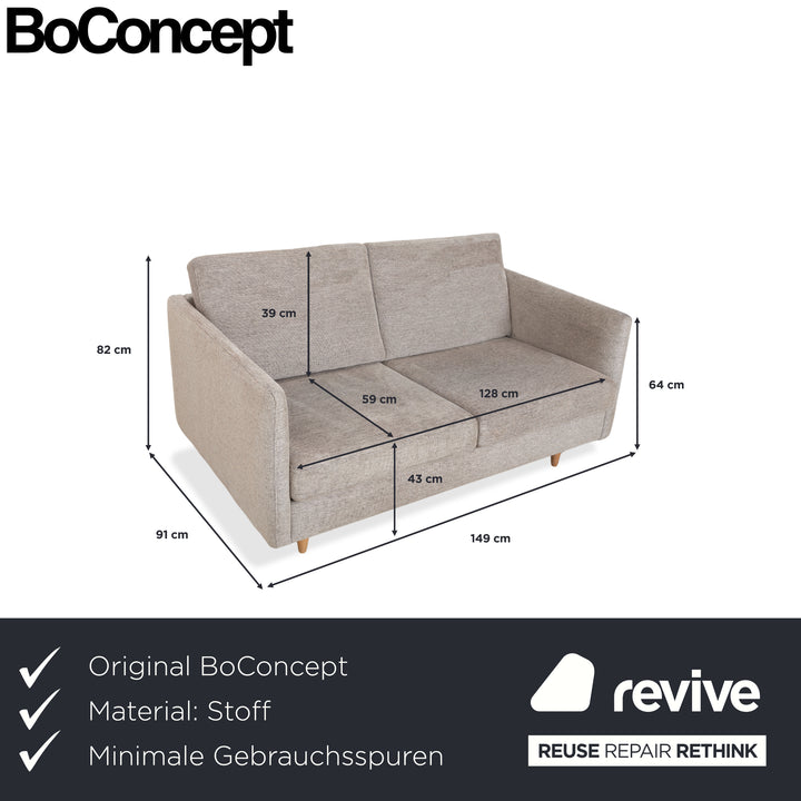 BoConcept Indivi Fabric Two-Seater Grey Sofa Couch