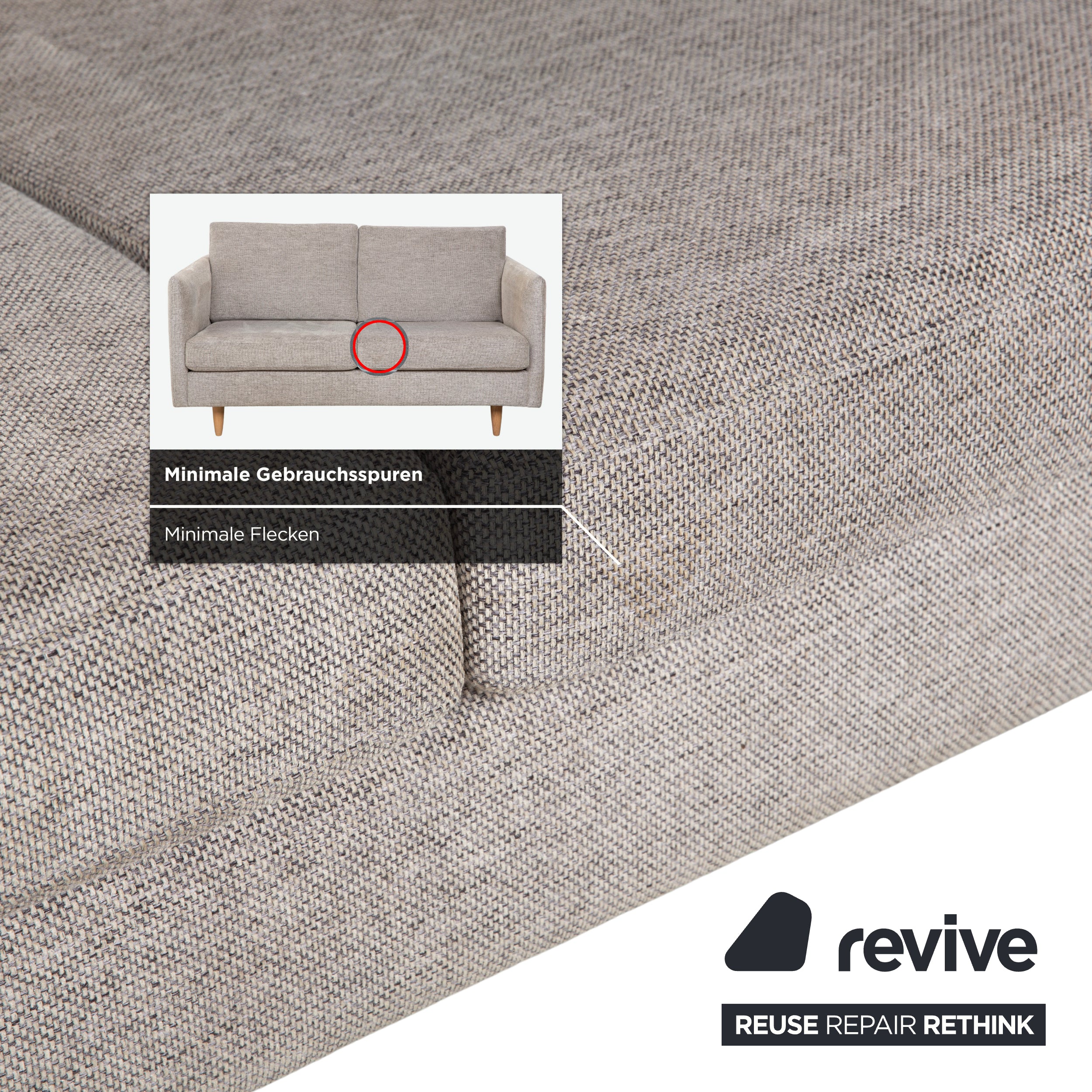 BoConcept Indivi Stoff Zweisitzer Grau Sofa Couch