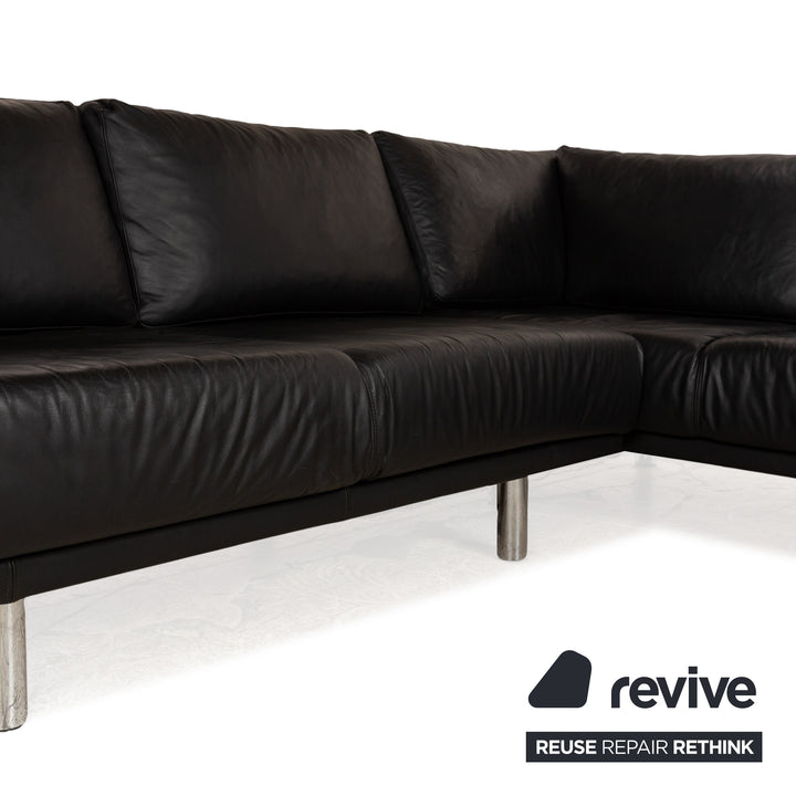 BoConcept Leather Corner Sofa Black Sofa Couch