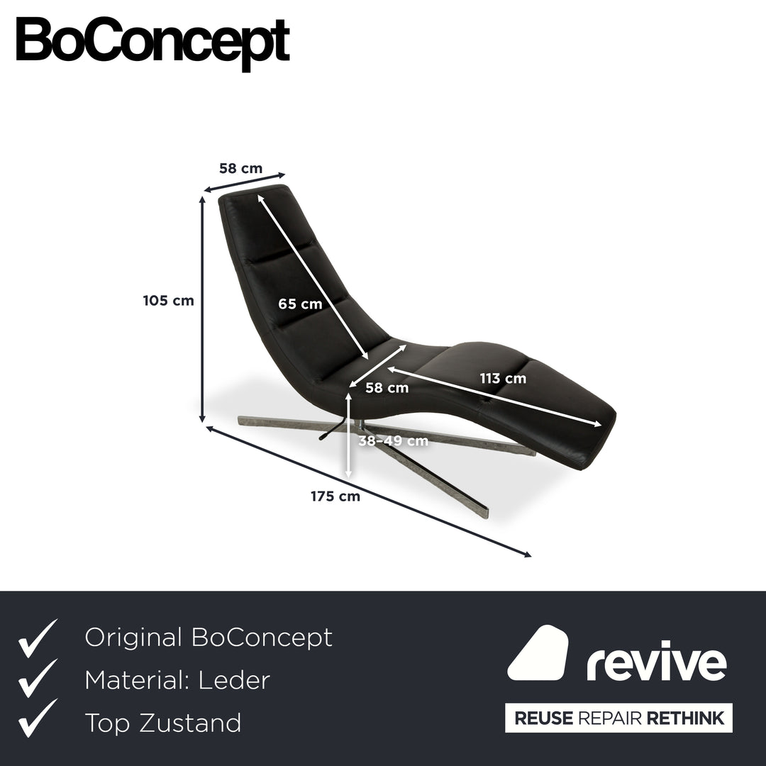 BoConcept Leder Liege Schwarz manuelle Funktion Relaxliege