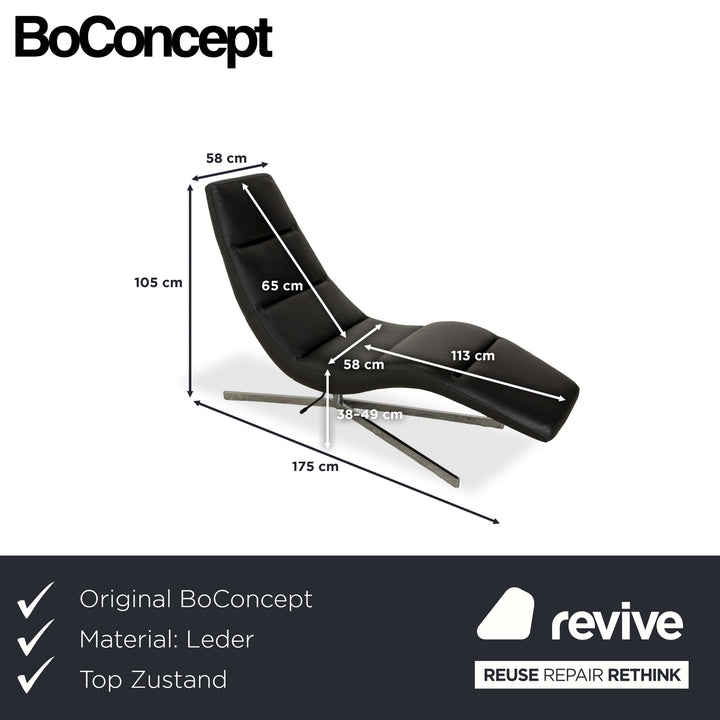 BoConcept Leder Liege Schwarz manuelle Funktion Relaxliege
