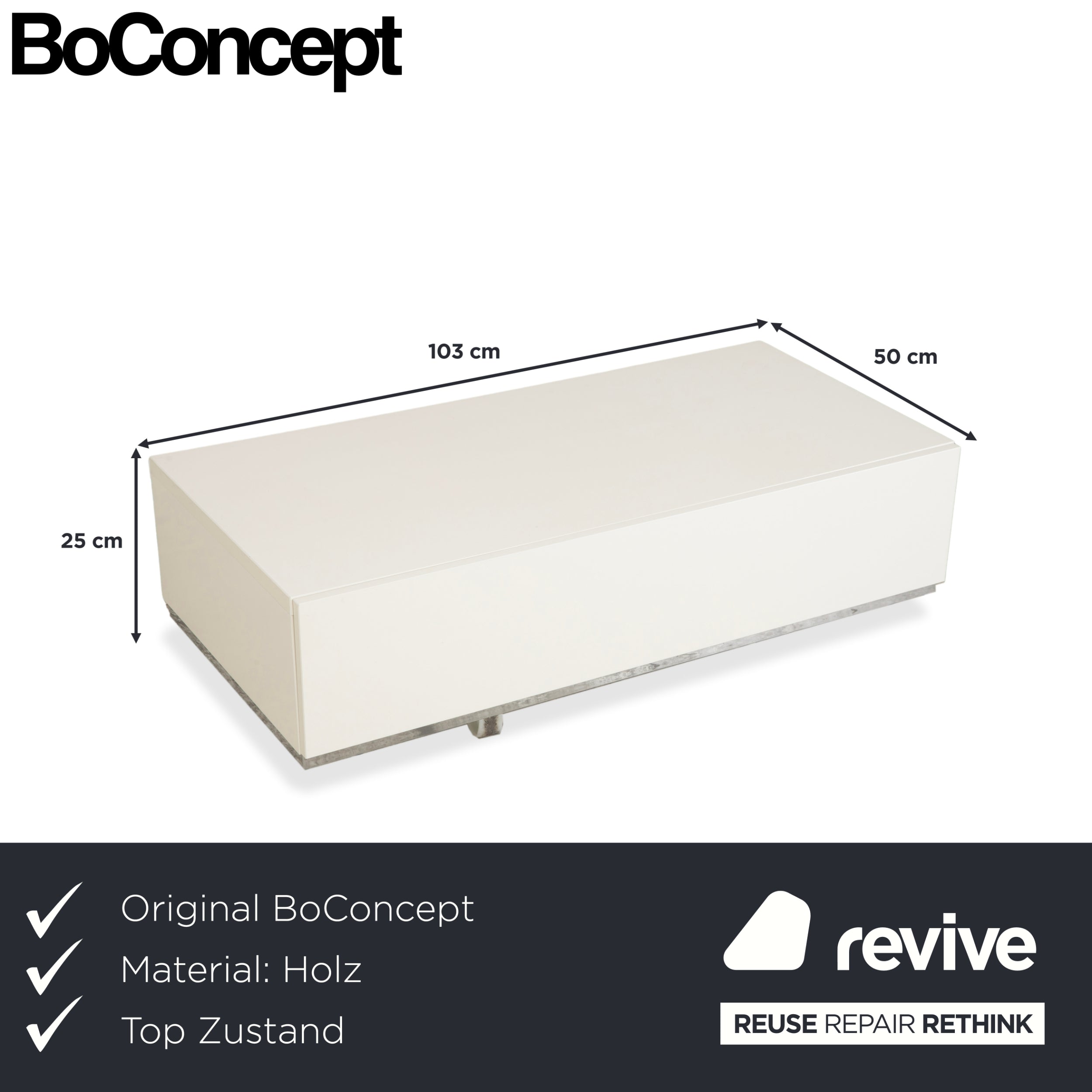 BoConcept Lugano Holz Sideboard Weiß Creme