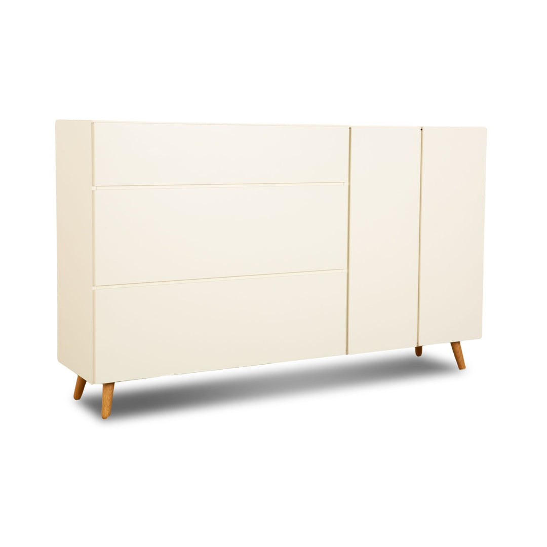 BoConcept Lugano Holz Sideboard Weiß Creme