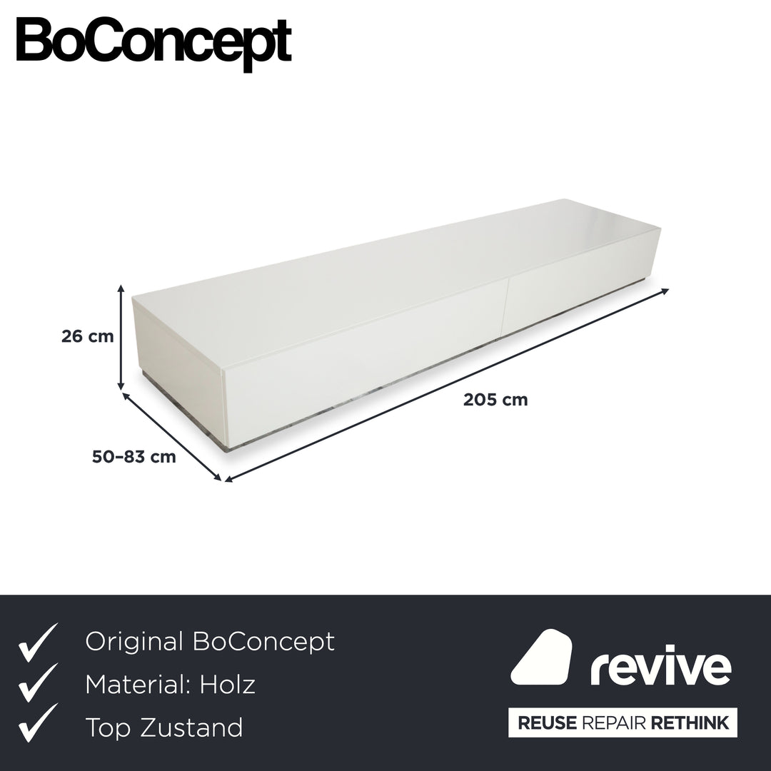 BoConcept Lugano Wood Sideboard White Chrome TV Unit Lowboard